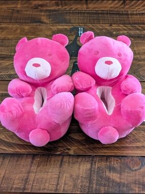Way To Celebrate Kids Gummy Bear House Slippers Youth Size 11-12 Pink NWT